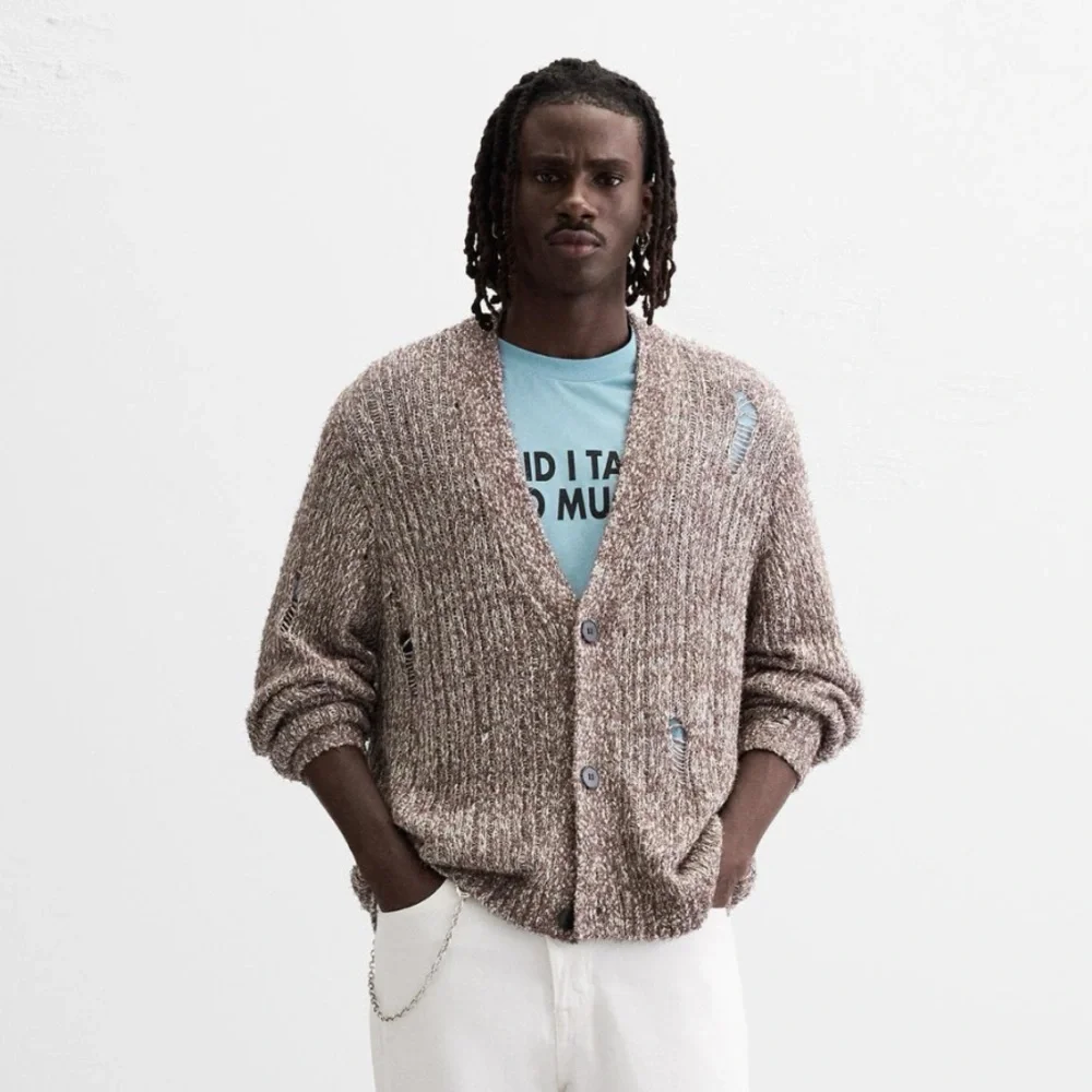 ZARA RIPPED EFFECT CARDIGAN - Picture 2 of 8